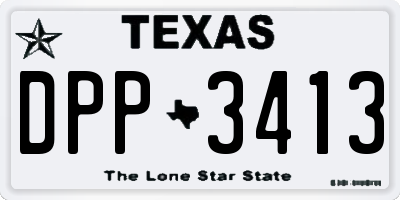 TX license plate DPP3413