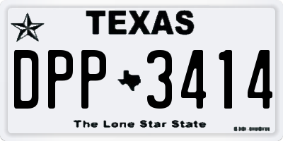 TX license plate DPP3414