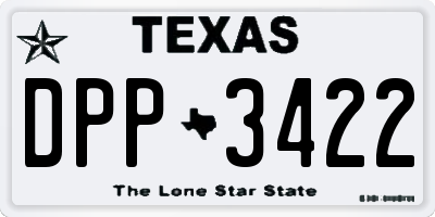 TX license plate DPP3422