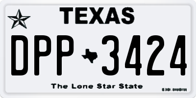 TX license plate DPP3424