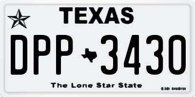 TX license plate DPP3430