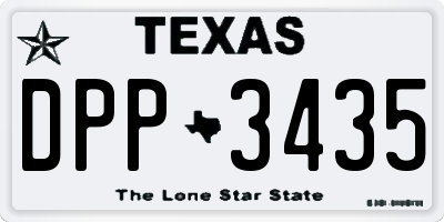 TX license plate DPP3435