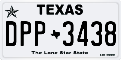 TX license plate DPP3438