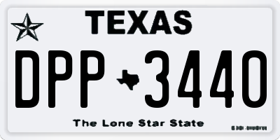 TX license plate DPP3440