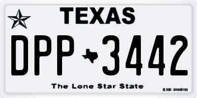 TX license plate DPP3442