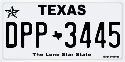 TX license plate DPP3445