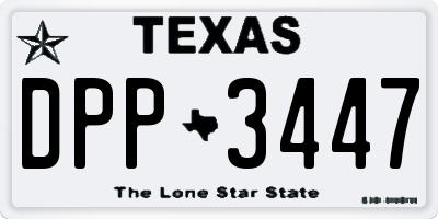 TX license plate DPP3447