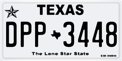 TX license plate DPP3448