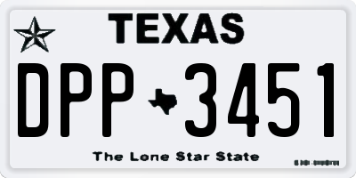 TX license plate DPP3451