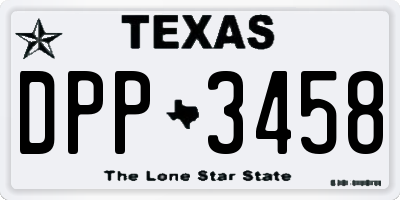 TX license plate DPP3458