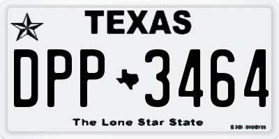 TX license plate DPP3464