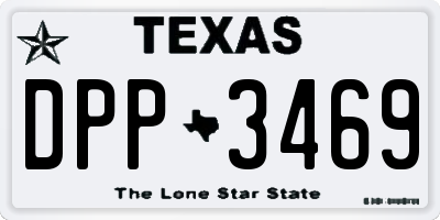 TX license plate DPP3469