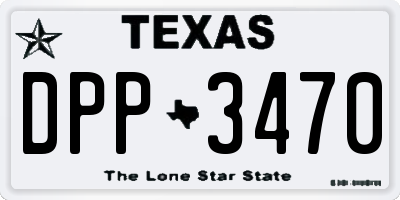 TX license plate DPP3470