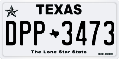 TX license plate DPP3473