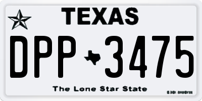 TX license plate DPP3475