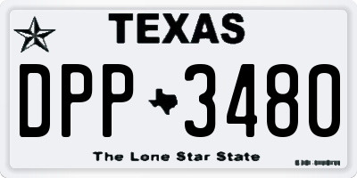 TX license plate DPP3480