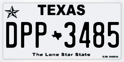 TX license plate DPP3485