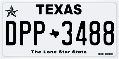 TX license plate DPP3488