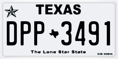 TX license plate DPP3491