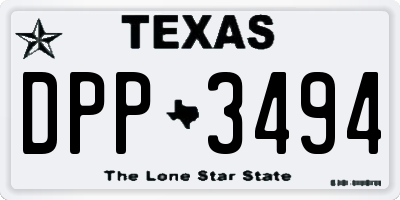 TX license plate DPP3494