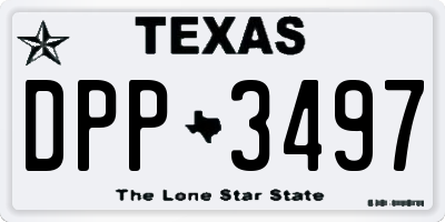 TX license plate DPP3497