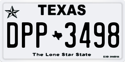 TX license plate DPP3498