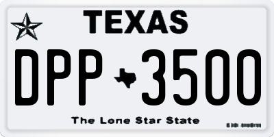 TX license plate DPP3500