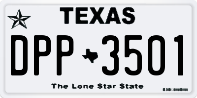 TX license plate DPP3501