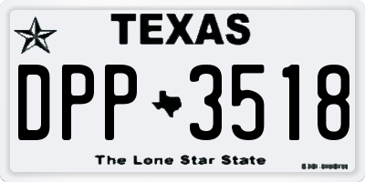 TX license plate DPP3518