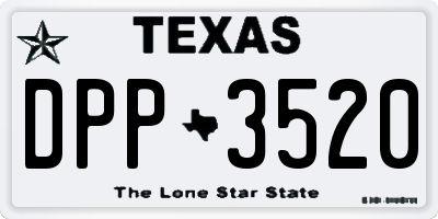 TX license plate DPP3520