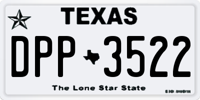 TX license plate DPP3522