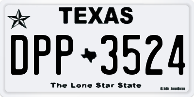 TX license plate DPP3524