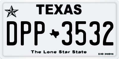 TX license plate DPP3532