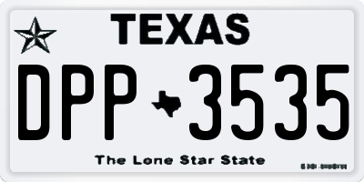 TX license plate DPP3535