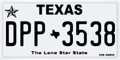 TX license plate DPP3538