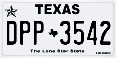 TX license plate DPP3542