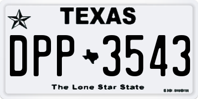 TX license plate DPP3543