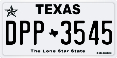 TX license plate DPP3545