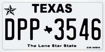 TX license plate DPP3546