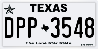 TX license plate DPP3548