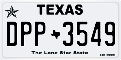 TX license plate DPP3549