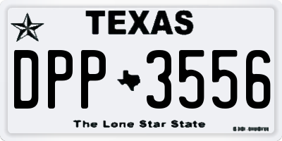 TX license plate DPP3556