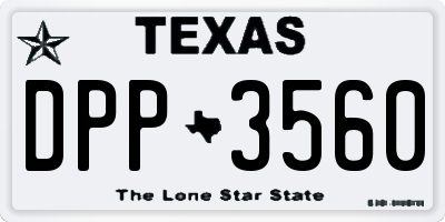 TX license plate DPP3560