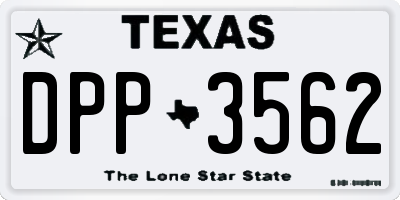 TX license plate DPP3562