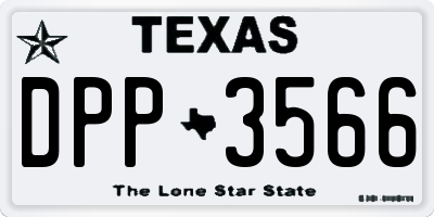 TX license plate DPP3566