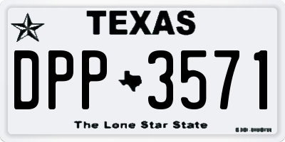 TX license plate DPP3571