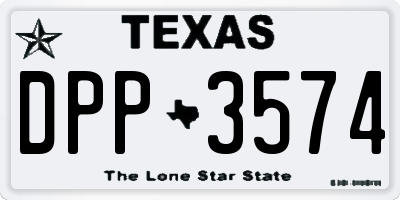 TX license plate DPP3574