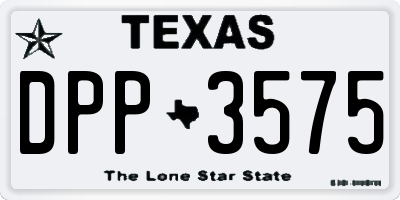 TX license plate DPP3575