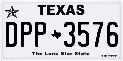 TX license plate DPP3576