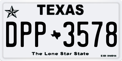 TX license plate DPP3578